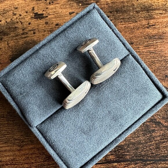 David Yurman Royal Cord Cufflinks w/ Black Diamonds - Picture 12 of 15